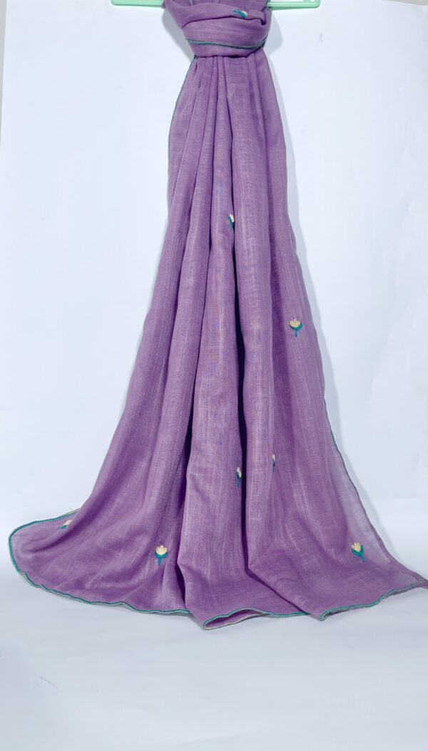 COTTON NET HAND-MADE EMBROIDERED HIJAB - Image 2