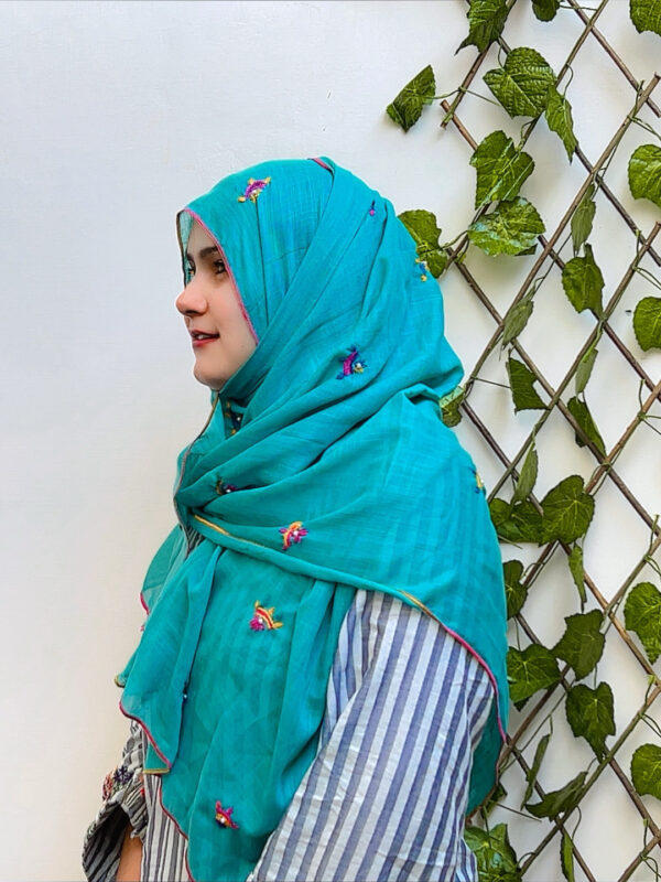 COTTON NET HAND-MADE EMBROIDERED HIJAB