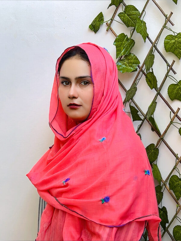 COTTON NET HAND-MADE EMBROIDERED HIJAB