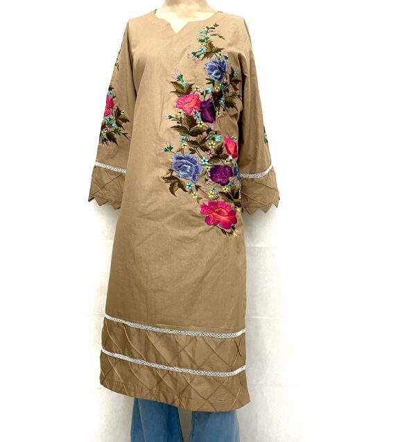 1 PC EMBROIDERED UNSTITCHED DORIA LAWN SHIRT